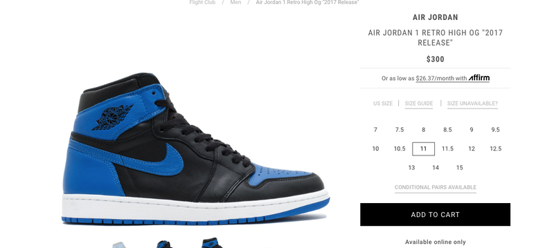Flightclub.com screenshot